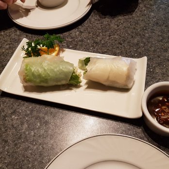 Mekong River - Vegetarian salad roll (missing a couple bites). - Vietnamese Near Me - Parksville, British Columbia Mekong River - Vegetarian salad roll (missing a couple bites). - Vietnamese Near Me - Parksville, British Columbia