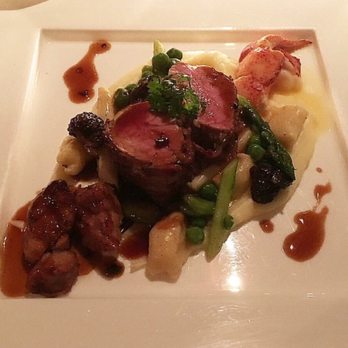 Five Sails Restaurant - Veal tenderloin wrapped in pancetta and butter poached Atlantic lobster - French Near Me - Vancouver, British Columbia