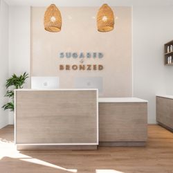 SUGARED + BRONZED - S+B Newport Beach  reception desk