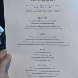20 Stories - October 2025 lunch set menu