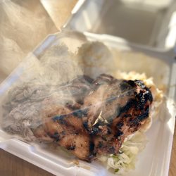 Mo' Bettahs Hawaiian Style Food - Regular Teriyaki chicken and Kalua pig; side of rice & macaroni salad. September 2022
