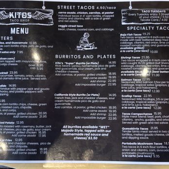 Kitos Taco Shop - Menu page two - Tacos Near Me - Corte Madera, California Kitos Taco Shop - Menu page two - Tacos Near Me - Corte Madera, California