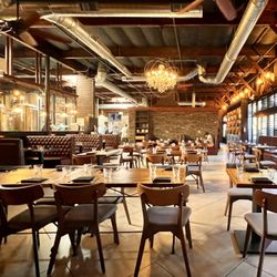 The Cork and Craft - Dining area, brewery off to the left.