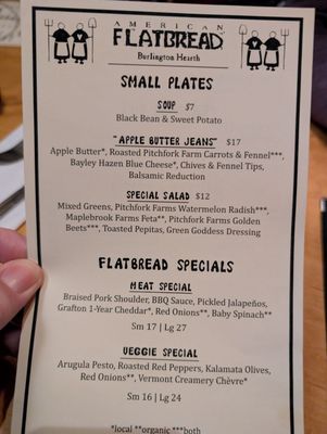 Menu photo 1 American Flatbread Burlington, VT