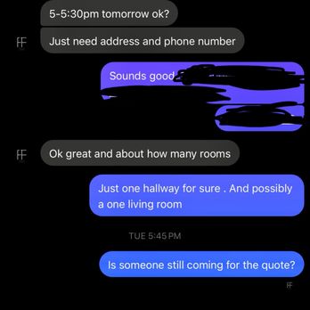Fortune Flooring - a text message from a woman on her phone - Flooring Near Me - Dallas, Texas Fortune Flooring - a text message from a woman on her phone - Flooring Near Me - Dallas, Texas