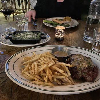 Steakyard Dallas - Steak and fries, salmon, creamed spinach - Steakhouses Near Me - Dallas, Texas Steakyard Dallas - Steak and fries, salmon, creamed spinach - Steakhouses Near Me - Dallas, Texas