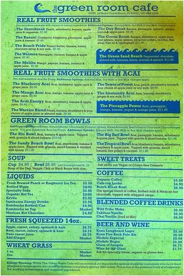 Menu photo 2 Green Room Cafe Cocoa Beach, FL