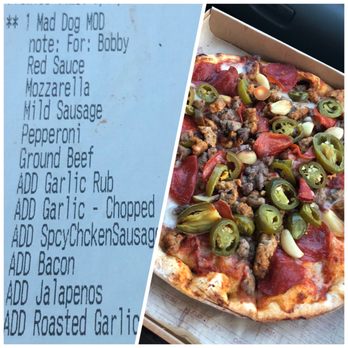 MOD Pizza - Added some toppings for the mad dog.  Really good - Pizza Near Me - Fort Worth, Texas