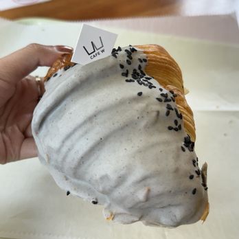 Cafe W Bakery and Desserts - Black Sesame Raspberry Croissant - Cafes Near Me - Flushing, New York