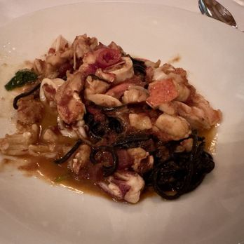 Cinghiale - Spaghetti Nero - lobster, calamari, shrimp, garlic, basil, spicy lobster tomato sauce - Italian Near Me - Baltimore, Maryland