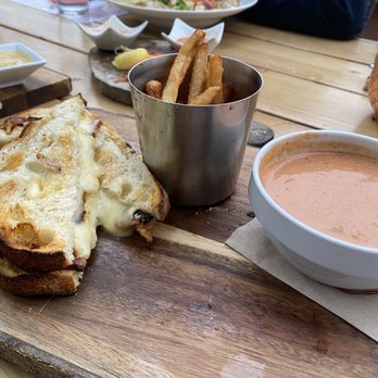 Sur at The Barnyard - Grilled Cheese with Bacon served Today s Soup and Fries Dinner - New American Near Me - Carmel, California Sur at The Barnyard - Grilled Cheese with Bacon served Today s Soup and Fries Dinner - New American Near Me - Carmel, California