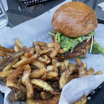 First Draft - Slammin Salmon Sammie and fries - American Near Me - Chicago, Illinois First Draft - Slammin Salmon Sammie and fries - American Near Me - Chicago, Illinois