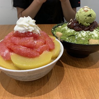 The Cups Bingsu Cafe - Blossom Bingsu and Matcha red bean Bingsu - Desserts Near Me - Vaughan, Ontario