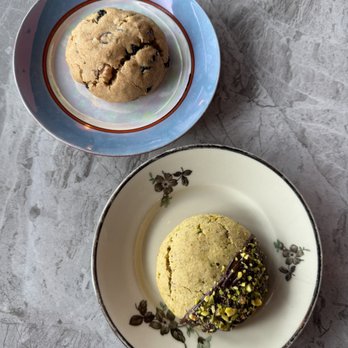 Mangiafoglie - cherry chocolate chip cookie & chocolate dipped pistacho cookies make for great snacks with coffee. - Pizza Near Me - Long Beach, California