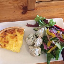 Red House Farm Shop & Tea Rooms - Homemade quiche and homemade potato salad! Soooooo good