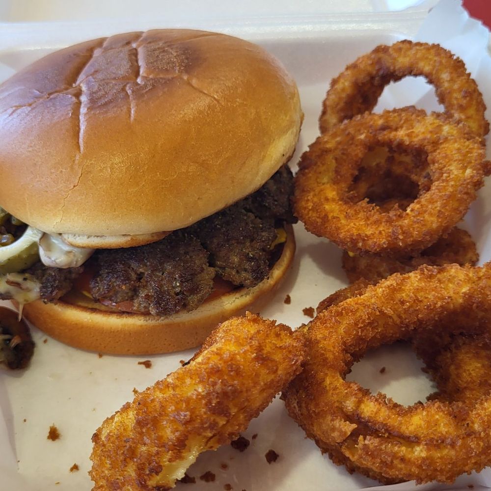 Mushroom Burger with Grilled Jalapeños added.