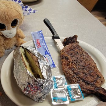 Big Daddy's Diner - The  ribeye nd the baked potato is a really really good meal and it will fill you up and the price is right right - American Near Me - Cloudcroft, New Mexico