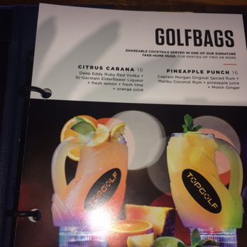 Topgolf - Description of "Golf Bag" which says the drink is served of parties of 2 or more. This is absolutely not a serving for 2 people. - New American Near Me - Atlanta, Georgia Topgolf - Description of "Golf Bag" which says the drink is served of parties of 2 or more. This is absolutely not a serving for 2 people. - New American Near Me - Atlanta, Georgia