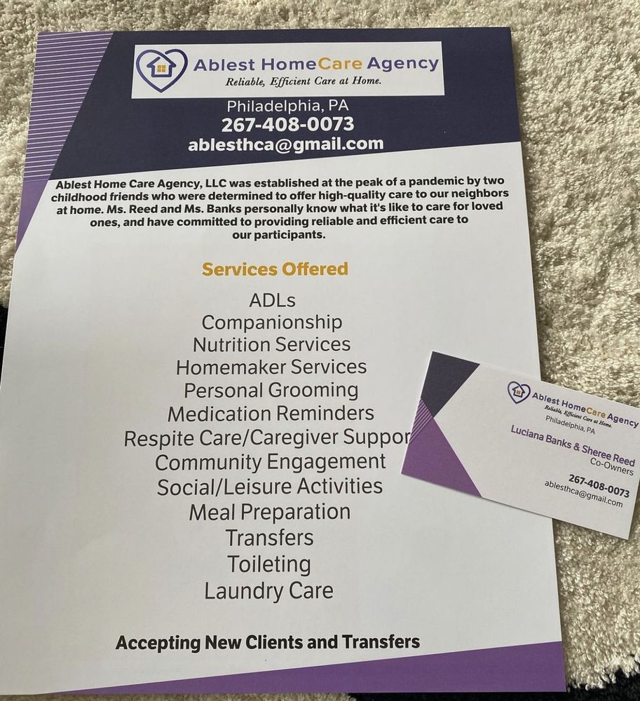 Ablest Home Care Agency - home care agency in Philadelphia, PA