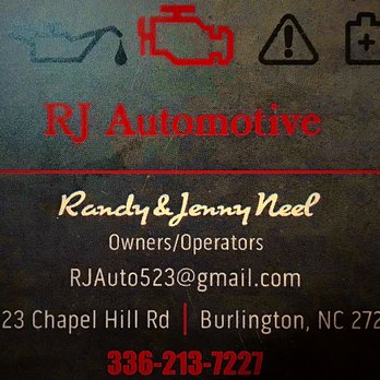 RJ Automotive - RJ Automotive business card - Auto Repair Near Me - Burlington, North Carolina RJ Automotive - RJ Automotive business card - Auto Repair Near Me - Burlington, North Carolina