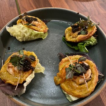 Bodega - Turmeric egg w shrimp caviar and shiso - Vietnamese Near Me - San Francisco, California Bodega - Turmeric egg w shrimp caviar and shiso - Vietnamese Near Me - San Francisco, California