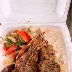 Zait Bistro - Lamb Chops Combo Plate with Tahini and Mediterranean Salad