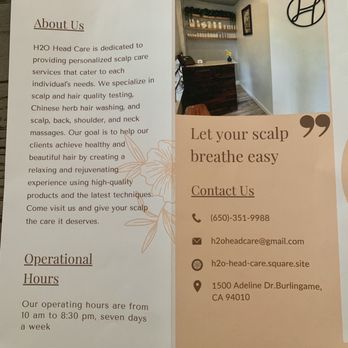 H2O Head Care 2 - Massage Near Me - Burlingame, California