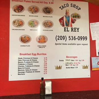 Taco shop El Rey - Breakfast menu - Mexican Near Me - Sonora, California Taco shop El Rey - Breakfast menu - Mexican Near Me - Sonora, California