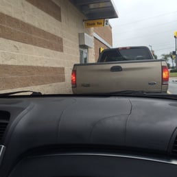 At the drive through.