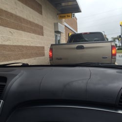 At the drive through.