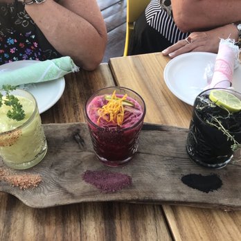 Outpost - Margarita trilogy - avocado margarita, hibiscus margarita, black margarita. - Mexican Near Me - Cabo San Lucas, BCS