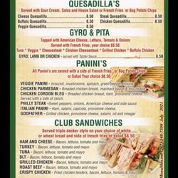 Rosetta’s pizza - Quesadilla, Gyros, Paninis, Clubs,- and more