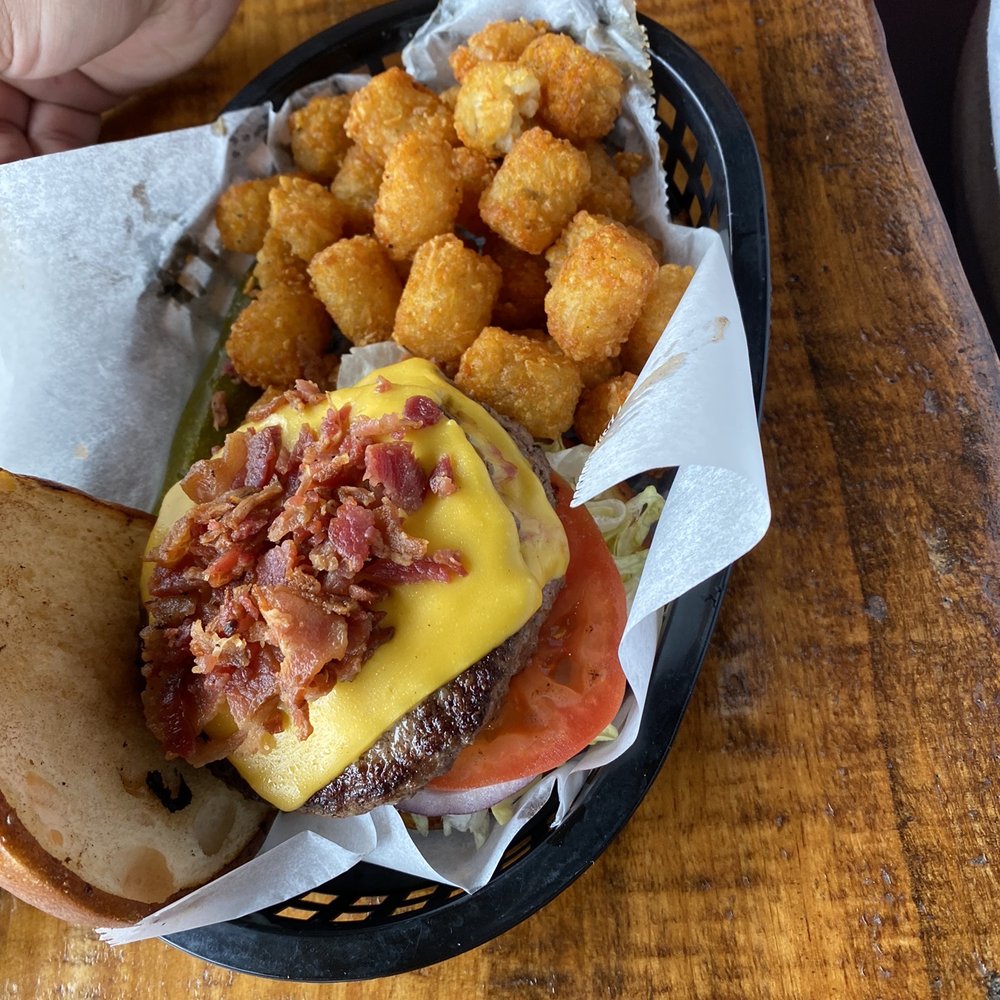 Alpine Brew Deck - Bacon burger, - Sports Bars Near Me - Helen, Georgia