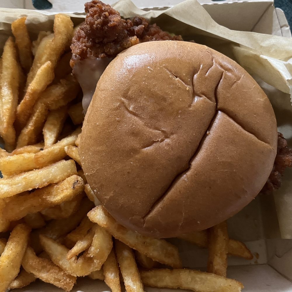 Chuck's Hot Chicken - Hot chicken sandwich with fries - Chicken Shop Near Me - O'Fallon, Missouri Chuck's Hot Chicken - Hot chicken sandwich with fries - Chicken Shop Near Me - O'Fallon, Missouri