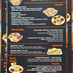 Volcanes Taqueria - New Menu