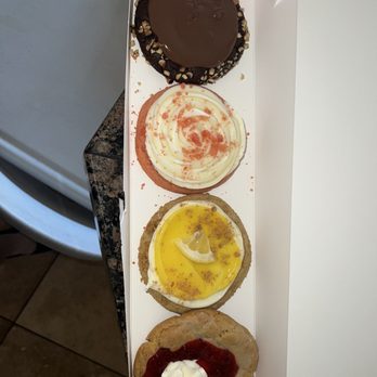 Crumbl - Tatum - Hazelnut mudslide, pink velvet cake, lemon cheesecake, and raspberry butter cake. - Bakeries Near Me - Phoenix, Arizona Crumbl - Tatum - Hazelnut mudslide, pink velvet cake, lemon cheesecake, and raspberry butter cake. - Bakeries Near Me - Phoenix, Arizona