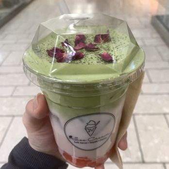 iSee Cream - Valentines Day Rose Matcha latte - Ice Cream & Frozen Yogurt Near Me - Pleasanton, California