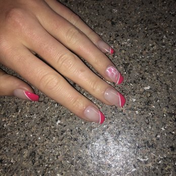 Pink & White Gel Nails & Spa - Ring finger design I didn't ask for that I had to get removed. Plain design cost $48 - Nail Salons Near Me - Pinellas Park, Florida Pink & White Gel Nails & Spa - Ring finger design I didn't ask for that I had to get removed. Plain design cost $48 - Nail Salons Near Me - Pinellas Park, Florida