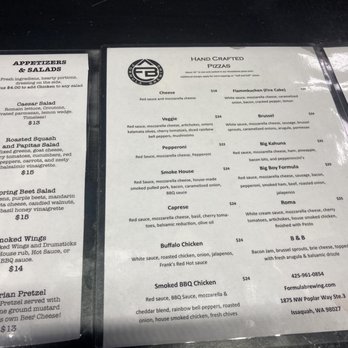 Formula Brewing - Menu - Beer Gardens Near Me - Issaquah, Washington Formula Brewing - Menu - Beer Gardens Near Me - Issaquah, Washington