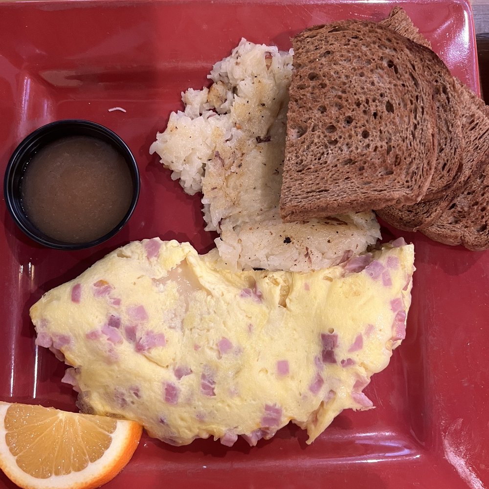 Toasted Mango Cafe - Three cheese and ham omelette - Cafes Near Me - Sarasota, Florida Toasted Mango Cafe - Three cheese and ham omelette - Cafes Near Me - Sarasota, Florida