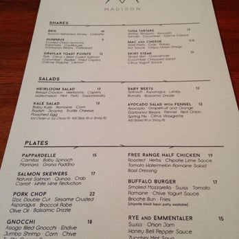 Madison - Menu. - Italian Near Me - San Diego, California