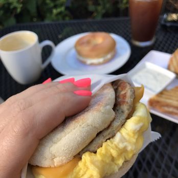 The Riv Cafe - Delicious! This egg and sausage sandwich hit the spot. - Breakfast & Brunch Near Me - The Dalles, Oregon The Riv Cafe - Delicious! This egg and sausage sandwich hit the spot. - Breakfast & Brunch Near Me - The Dalles, Oregon