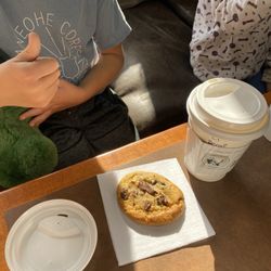 Serranos Coffee - Decaf "caramel thing" and chocolate chip cookie