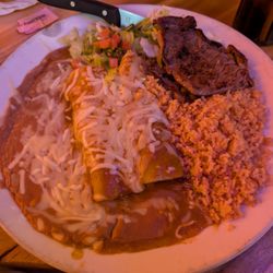 Rio On Main - Ranchadilas with some "ribeye" - a little less than what might be hoped for.
