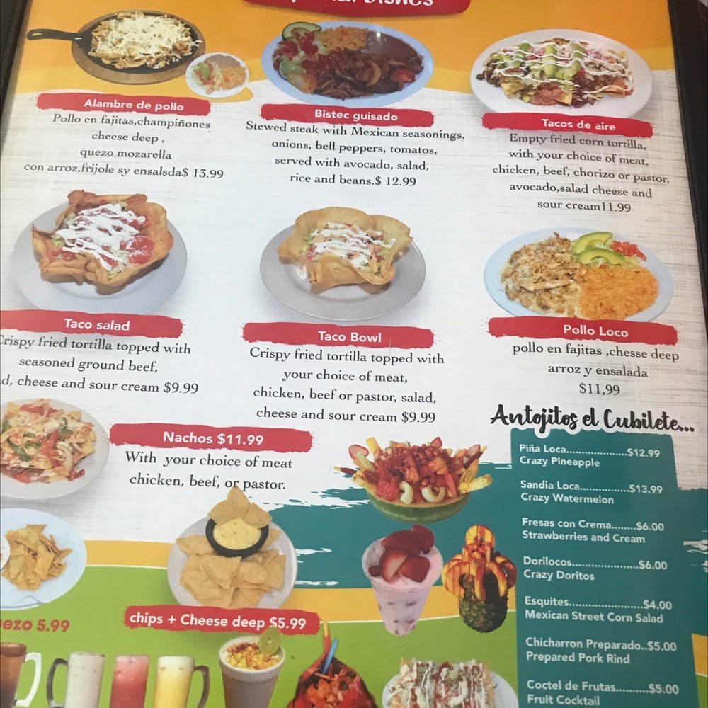 Fonda El Cubilete - Menu - Mexican Near Me - Nashville, Tennessee Fonda El Cubilete - Menu - Mexican Near Me - Nashville, Tennessee
