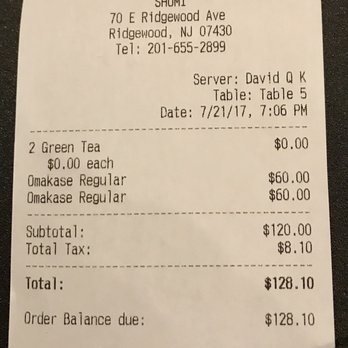 Shumi - Tab for Omakase for 2. NYC pricing. - Japanese Near Me - Ridgewood, New Jersey