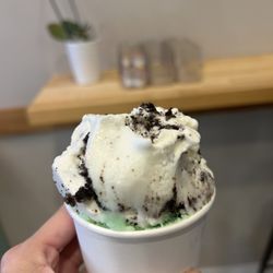 Blive Gelato & Coffee - Oreo and Mint underneath