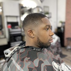 The Works Barbershop - Low skin fade, low Ceaser cut.