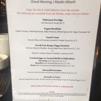 The Hardiman - Breakfast a la carte menu - Hotels Near Me - Galway, G
