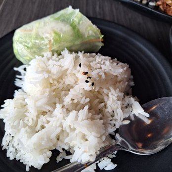 Plumeria - White rice a little Spring Roll for later - Thai Near Me - San Diego, California